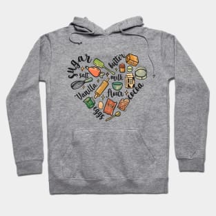 baking ingredients heart Hoodie